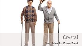  Presentation with walking - Slide deck with gentlemen-with-walking-canes-one background and a light gray colored foreground