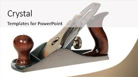  Presentation with wood - Audience pleasing slide deck consisting of genuine carpenters wood plane wood backdrop and a white colored foreground