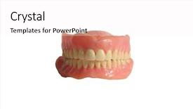  Presentation with dentures - Amazing presentation theme having genuine dentures aka false teeth backdrop and a white colored foreground