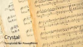  Presentation with music 20th century - PPT layouts featuring genuine old music sheets background and a lemonade colored foreground