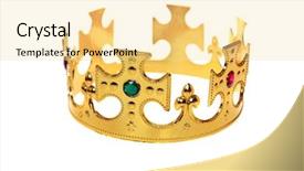  Presentation with plastic bag ban - PPT theme enhanced with genuine plastic crown with real background and a blonde colored foreground