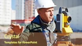  Presentation with theodolite surveying - Colorful presentation enhanced with geodesy - surveyor builder worker with theodolite backdrop and a tawny brown colored foreground