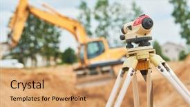  Presentation with surveyor - Amazing presentation design having geodesy - surveyor equipment level outdoors backdrop and a coral colored foreground