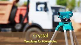  Presentation with construction equipment - Theme having geodesy - surveyor equipment level theodolite outdoors background and a tawny brown colored foreground