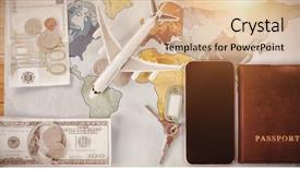  Presentation with airplane - Beautiful PPT theme featuring geographic location mobile - directly above shot of toy backdrop and a lemonade colored foreground