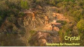  Presentation with pee - Cool new PPT layouts with geography - aerial view of pae muang backdrop and a tawny brown colored foreground
