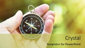  Presentation with compass - Amazing slides having geography - compass in the hand backdrop and a yellow colored foreground
