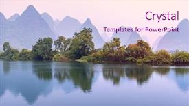  Presentation with china - PPT layouts with geography - landscape in yangshuo guilin china background and a pink colored foreground