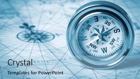  Presentation with vintage compass - Colorful slide set enhanced with geography - old compass on vintage map backdrop and a light blue colored foreground