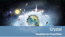  Presentation with astronaut in fantasy world mixed - Theme featuring geography - our unique world mixed media background and a teal colored foreground