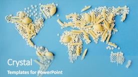  Presentation with geography - Colorful presentation theme enhanced with geography - pasta map backdrop and a light blue colored foreground