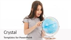  Presentation with cute - Theme having geography - photo of cute girl standing background and a light gray colored foreground