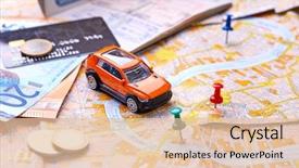  Presentation with geography - Slide deck consisting of geography - travel concept - small toy background and a lemonade colored foreground