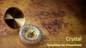  Presentation with navigation compass - Audience pleasing presentation consisting of geography - vintage compass and old navigation backdrop and a tawny brown colored foreground