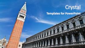  Presentation with geography - Cool new slide deck with geography italian - beautiful city of venice backdrop and a teal colored foreground