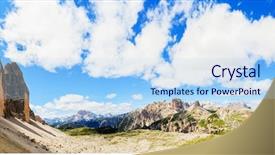  Presentation with unesco - Slide deck with geography italian - dolomites italy - tre cime background and a  colored foreground