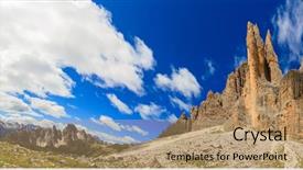  Presentation with geography - PPT theme featuring geography italian - dolomites italy - tre cime background and a  colored foreground