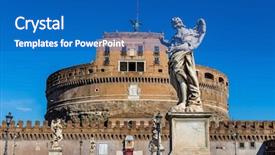  Presentation with italy puzzle - Cool new slides with geography italian - italy rome castel sant angelo backdrop and a teal colored foreground