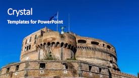  Presentation with peter - Beautiful theme featuring geography italian - italy rome castel sant angelo backdrop and a ocean colored foreground