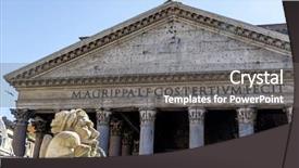  Presentation with geography - Presentation design featuring geography italian - italy rome pantheon background and a  colored foreground