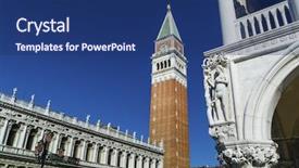 Presentation with venice - PPT theme enhanced with geography italian - italy venice piazza san marco background and a  colored foreground