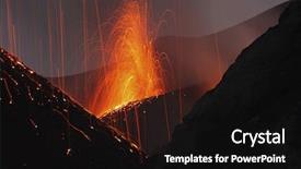  Presentation with molten - Cool new presentation theme with geography italian - molten lava erupts from stromboli backdrop and a wine colored foreground