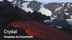  Presentation with molten - PPT theme having geography italian - molten lava flows from mount background and a wine colored foreground