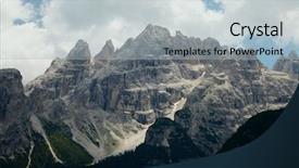  Presentation with mountain rainer - Beautiful presentation design featuring geography mountains - high mountain cliffs backdrop and a  colored foreground