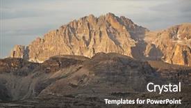  Presentation with high voltag line - Audience pleasing theme consisting of geography mountains - high mountain cliffs backdrop and a dark gray colored foreground