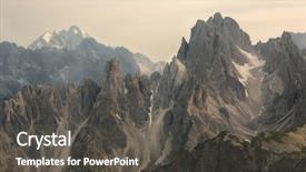  Presentation with high voltag line - PPT theme consisting of geography mountains - high mountain cliffs background and a dark gray colored foreground