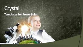  Presentation with geography - Slide deck enhanced with geography pollution - cute schoolgirl at school lesson background and a dark gray colored foreground