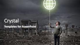  Presentation with geography - Audience pleasing slide deck consisting of geography pollution - young man and the symbol backdrop and a  colored foreground