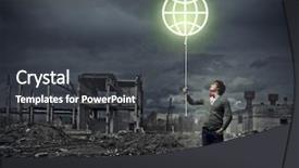  Presentation with polluted - Amazing theme having geography pollution - young man and the symbol backdrop and a  colored foreground