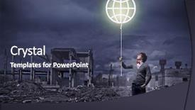  Presentation with polluted - Amazing theme having geography pollution - young man and the symbol backdrop and a  colored foreground