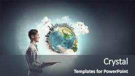  Presentation with nasa - Slide set consisting of geography pollution - young man with opened book background and a tawny brown colored foreground