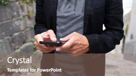  Presentation with young man wearing a hat - PPT layouts consisting of geolocation - closeup of a young caucasian background and a violet colored foreground