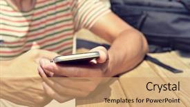  Presentation with 3d man sitting question mark - Beautiful slides featuring geolocation - closeup of a young caucasian backdrop and a coral colored foreground