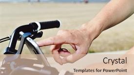  Presentation with smartphone - Slide deck enhanced with geolocation - closeup of a young man background and a lemonade colored foreground