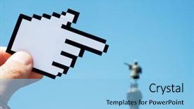  Presentation with columbus - Cool new PPT theme with geolocation - closeup of the hand backdrop and a light blue colored foreground