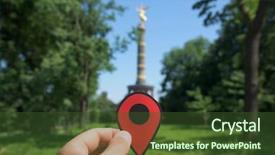  Presentation with popular - Beautiful PPT layouts featuring geolocation - closeup of the hand backdrop and a  colored foreground