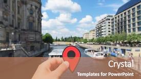  Presentation with man heart attact hand hold - Amazing PPT theme having geolocation - closeup of the hand backdrop and a coral colored foreground