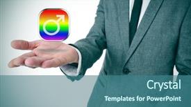  Presentation with gay - PPT layouts featuring geolocation - man wearing a suit background and a ocean colored foreground