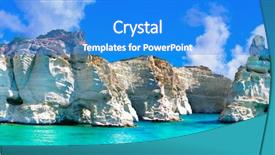  Presentation with cyclades - PPT theme featuring geolog - crystal clear sea of greek background and a teal colored foreground