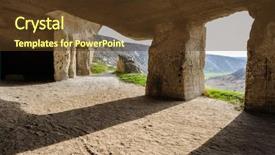  Presentation with old mines - PPT theme having geologic time - abandoned limestone mines in old background and a tawny brown colored foreground