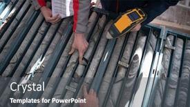  Presentation with gold mining - PPT layouts having geological-gold-core-samples background and a dark gray colored foreground