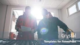  Presentation with gold mining - Theme with geological-gold-core-samples background and a ocean colored foreground