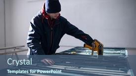  Presentation with gold mining - Colorful presentation enhanced with geological-gold-core-samples backdrop and a ocean colored foreground