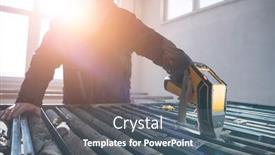  Presentation with gold mining - Presentation design having geological-gold-core-samples background and a gray colored foreground