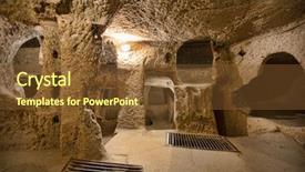  Presentation with cappadocia - Audience pleasing PPT layouts consisting of geological history - derinkuyu cave city in cappadocia backdrop and a tawny brown colored foreground