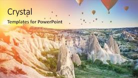  Presentation with hot air balloons - Colorful slide set enhanced with geological history - hot air balloons flying backdrop and a blonde colored foreground